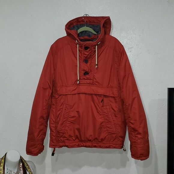 Ruehl No.925 Rivington Pullover Military Jacket in Bright Rust Size XL